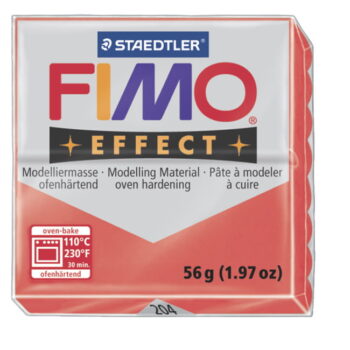Fimo "RED" Effect - Transparent (colour ref: 204) 56g block