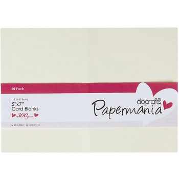 Papermania Docrafts - Card and Envelopes Pack of 50 - Cream 5"x7"