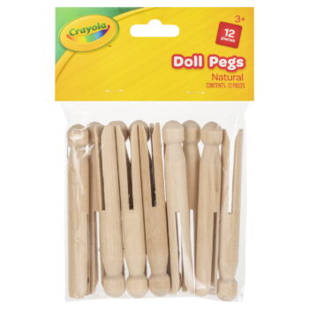 Crayola Craft Dolly Pegs Natural - pack of 12