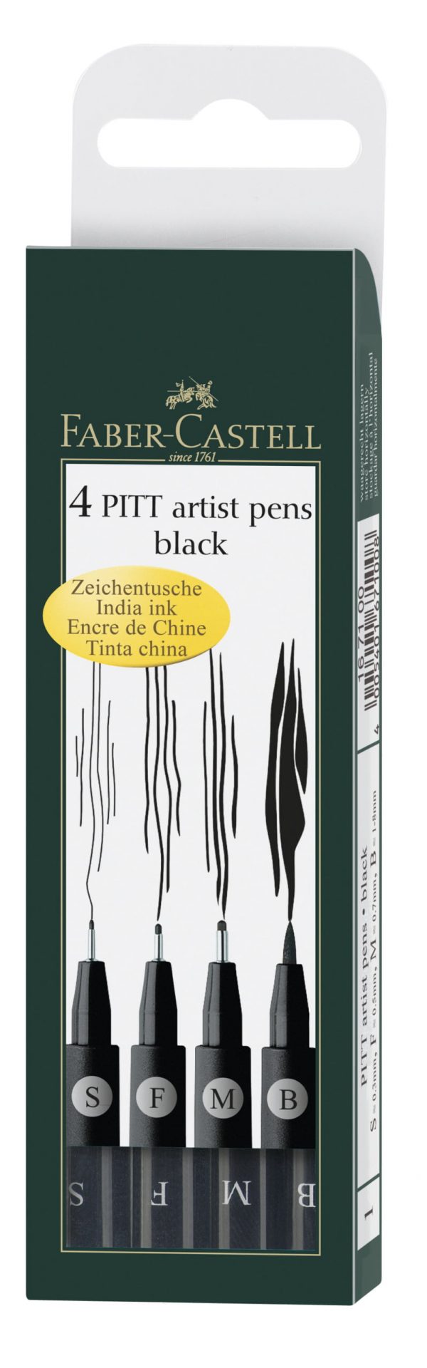 Faber Castell PITT Artist Pens - Wallet of 4 - S,F,M,B