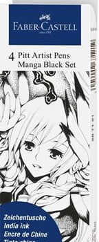 Faber Castell PITT Artist Pens - Manga Black Set - XS, M, SB, SC