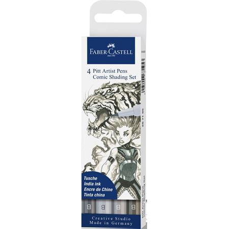 Faber Castell PITT Artist Pens - Comic Shading Set - Shading Set of 4 Brush Pens