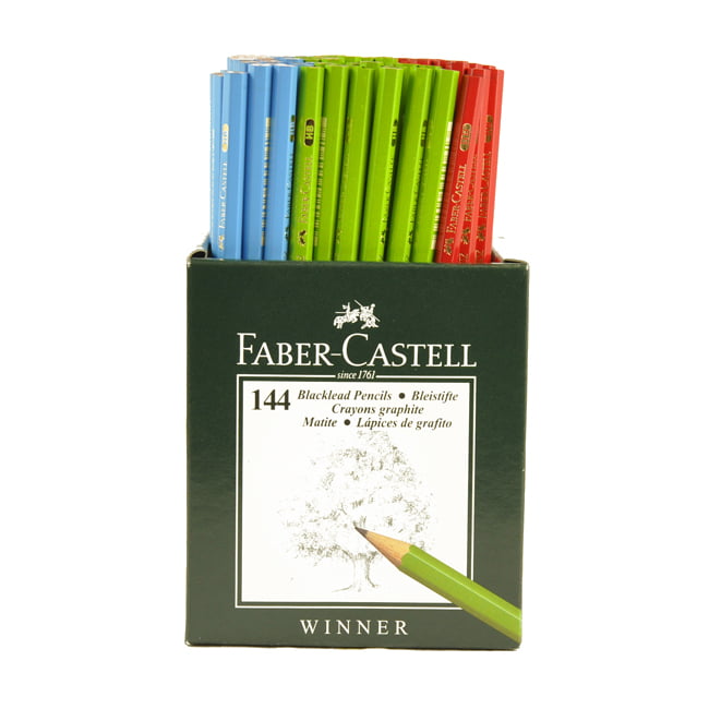 Faber Castell "Winner" Tub of 144 HB pencils without eraser tip.