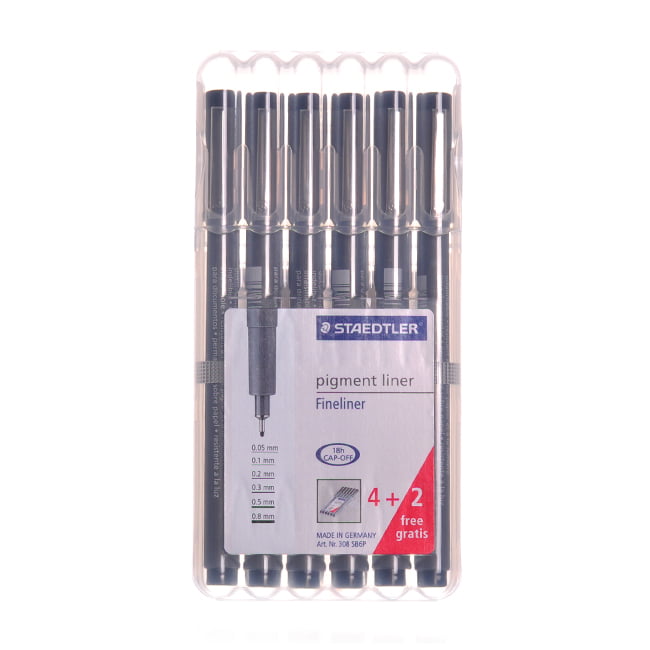 Pigment Liner Wallet of 6 Pens