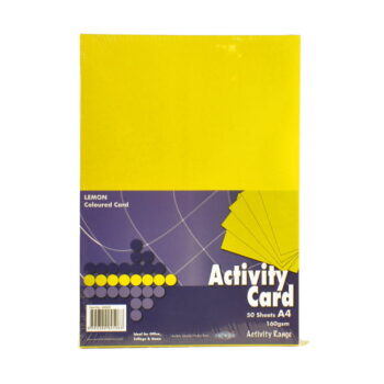 A4 Yellow Colour Card - Pack of 50