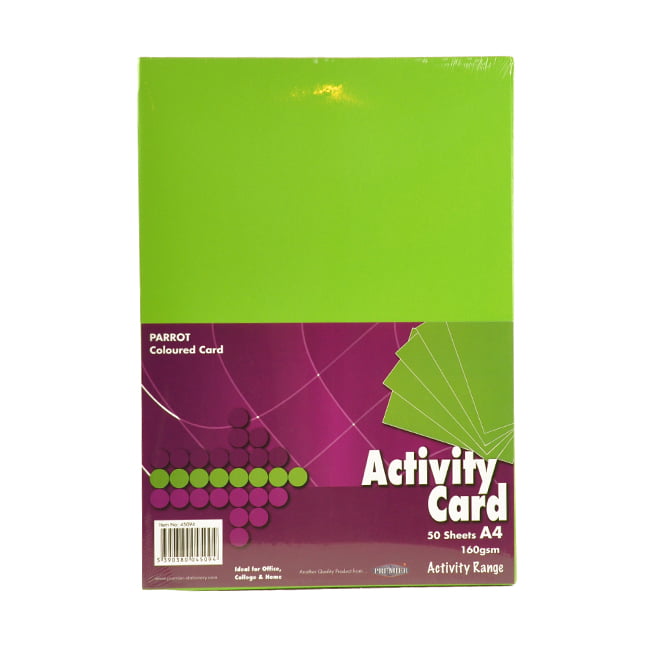 A4 Green Colour Card - Pack of 50