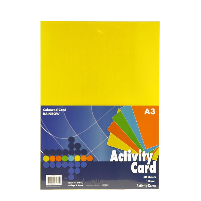 A3 Asst'd Card Strong Colours - Pack of 50