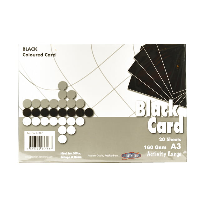 A3 Black Card - Pack of 20