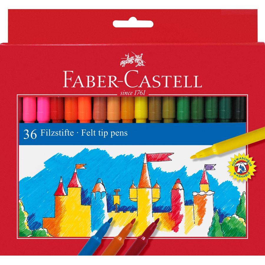 FABER CASTELL Fibre Tip Markers - Set of 36