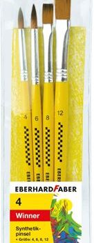 Set of 4 short handled brushes with synthetic fibres