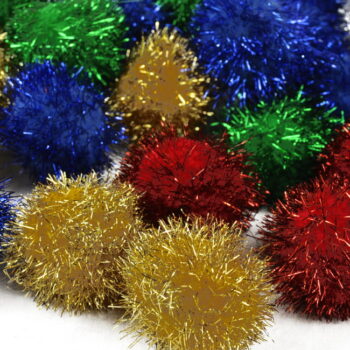 Pom Poms 30mm Glitter