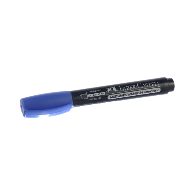 FABER CASTELL Permanent Marker - Chisel tip - Blue