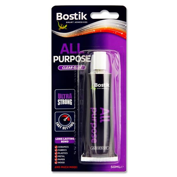 Bostik All purpose clear adhesive 50ml - clear glue, ultra strong