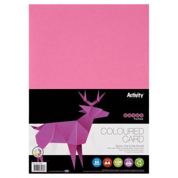 A4 Fuschia Pink Colour Card 160g - Pack of 50