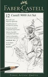 Faber Castell "9000" Set of 12 Pencils - 8B to 2H