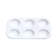 MINI paint palette rectangle shaped with 6 mixing wells
