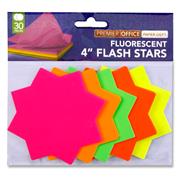 Fluorescent Flash Stars 4" size - Pack of 30