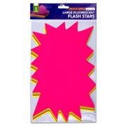 Fluorescent Flash Stars large size - Pack of 5