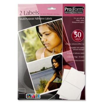 Printer Labels - 2 LABELS per sheet 199x144mm (25 sheets per pack)