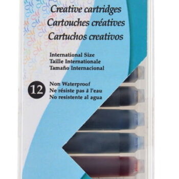 Calligraphy Pen Cartridges Pack of 12 asst. single colours - Standard Fit