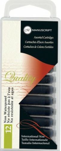 Calligraphy Pen Cartridges Pack (12) STD colours asst. - Standard Fit (MC0461AS)