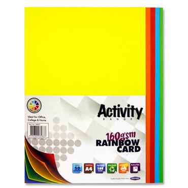 A4 Asst'd Card Strong Colours - Pack of 50