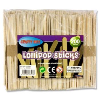 JUMBO Natural Lollipop sticks - pack of 200