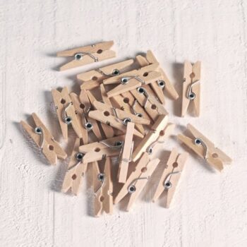 Wooden Mini Pegs Natural - Pack of 25 approx.