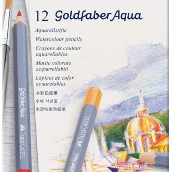 Faber Castell "Goldfaber Aqua" Watercolour Pencils - Set of 12 Tin set