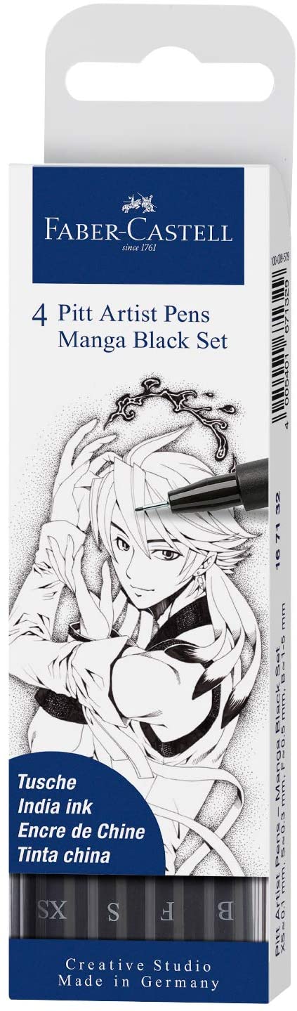 Faber Castell PITT Artist Pens - Manga Black Set - B, F, S, XS