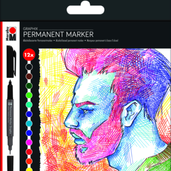 Marabu GRAPHIX Permanent Markers - Set of 12