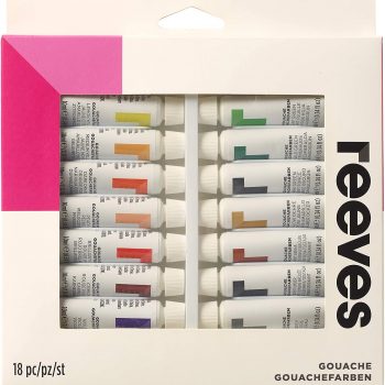 Reeves Fine Gouache Tube Set of 18 x 12ml - Paint tubes art supplies