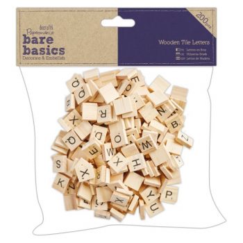 Bare Basics - Bag of 200 Wooden Scrabble Tiles