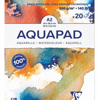 A2 Aquapad Watercolour Pad 20 sheets - 300g Medium Grain