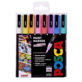 Posca PC 3M - Set of 8 Pastel Colours (Fine Tip 0.9 - 1.3mm)
