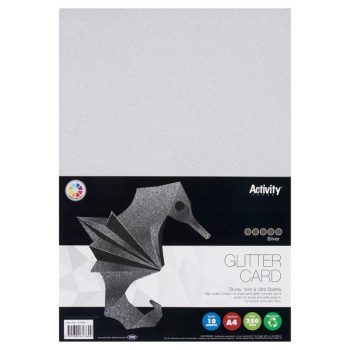A4 GLITTER Card (10 Sheets) - Silver