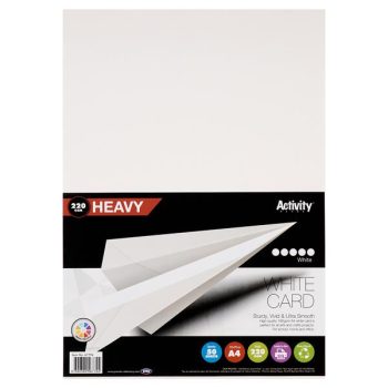 A4 HEAVY White Card 220g - Pack of 50