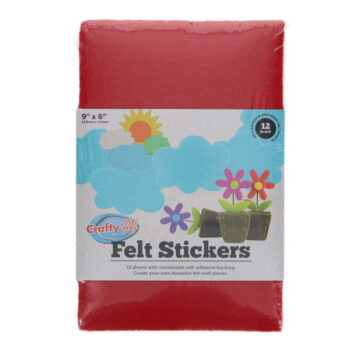 Felt Self Adhesive 9"x6" - 12 pieces asst. colours