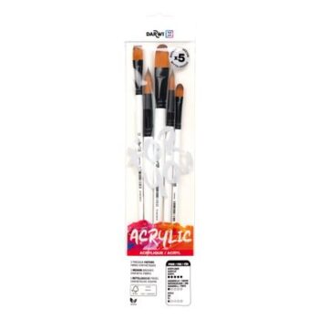 Darwi Medium Brush Set of 5 - Round, Flat & Filbert