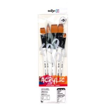 Darwi Large Brush Set of 5 - Round, Flat & Filbert