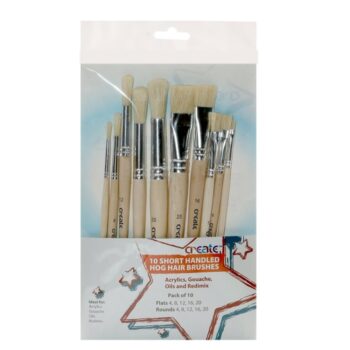 Junior Brush Pack - 10 Hog Brushes Asstd