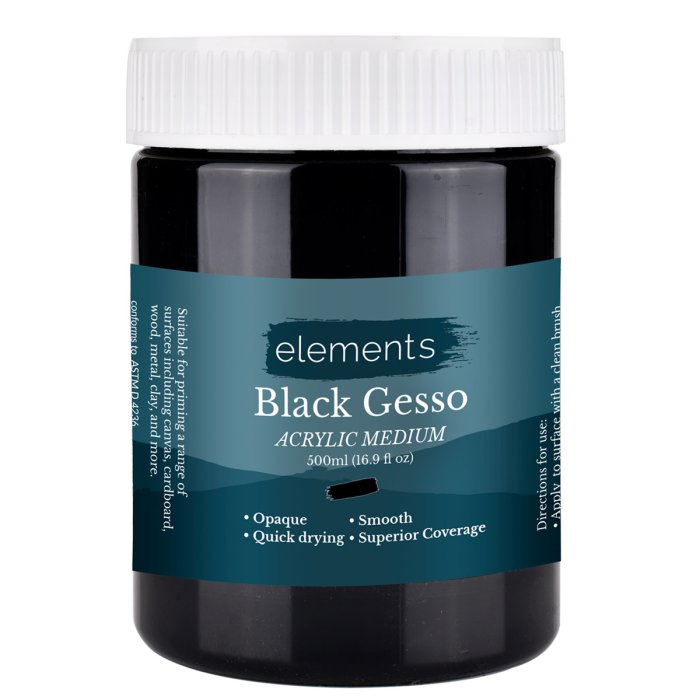 Elements Black Gesso - 500ml
